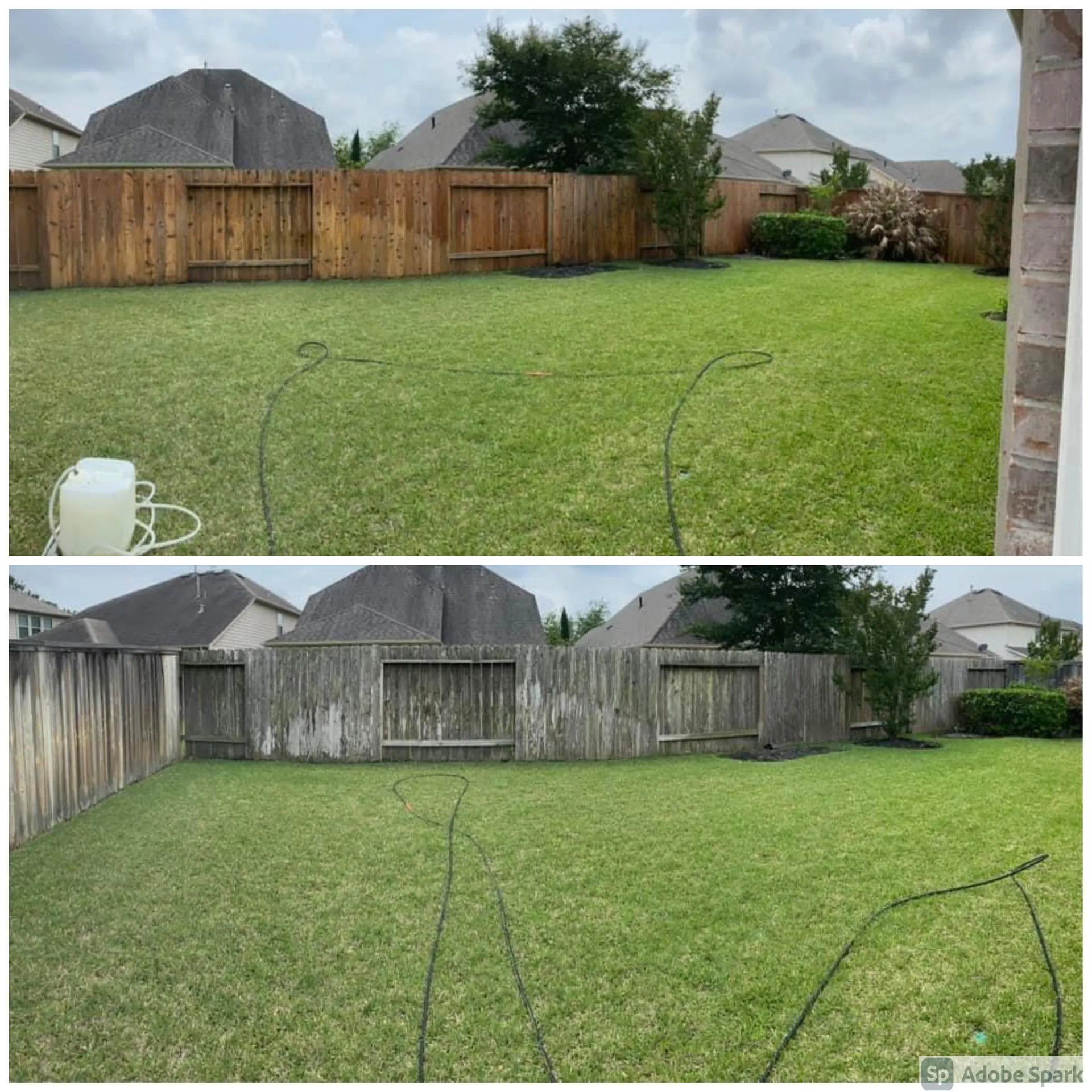Wood fence - before & after restoration